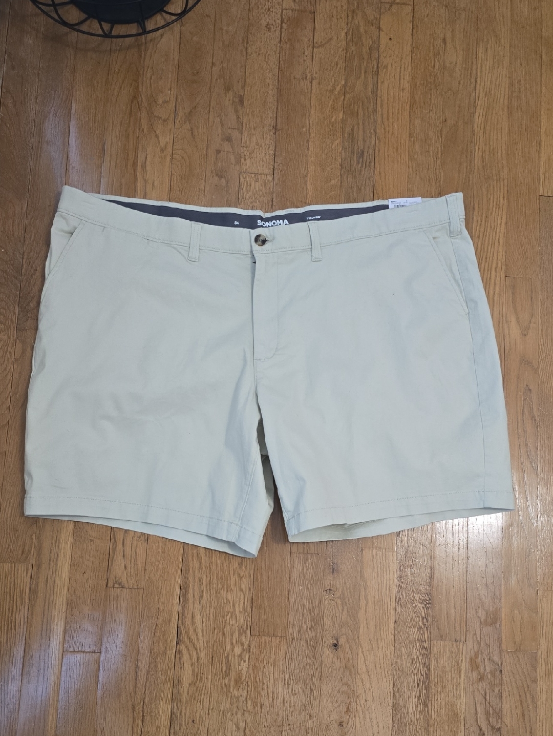 Sonoma Brand Mens Big  Tall Light Beige Flat Front Shorts Size 54